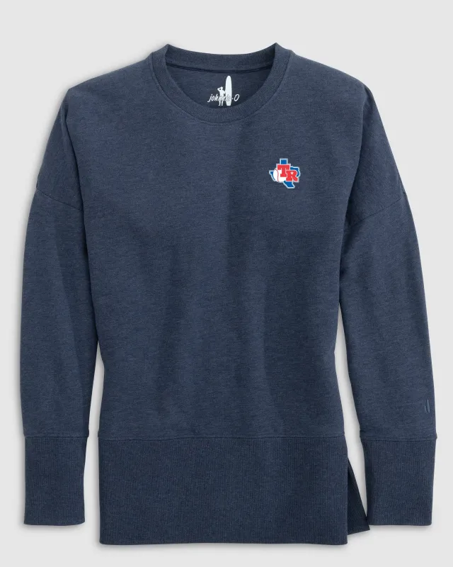 Women's Texas Rangers Brittany Crewneck Sweatshirt - Cooperstown Logo sold by Johnnie-O