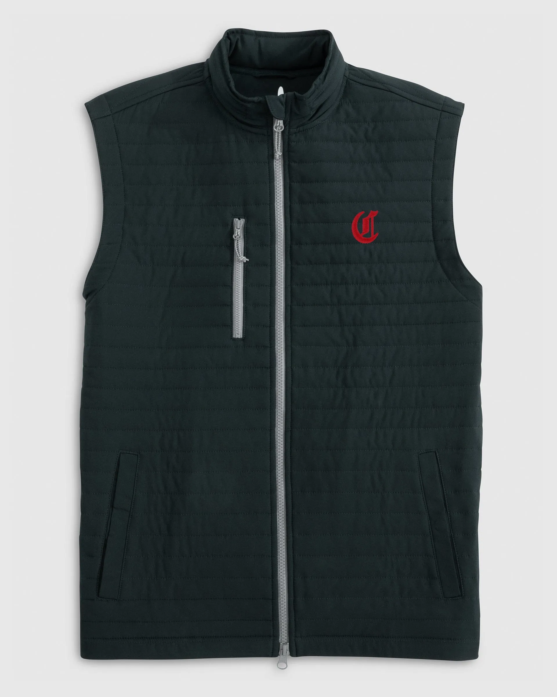 Cincinnati Reds Crosswind Quilted Performance Vest - Cooperstown Logo sold by Johnnie-O