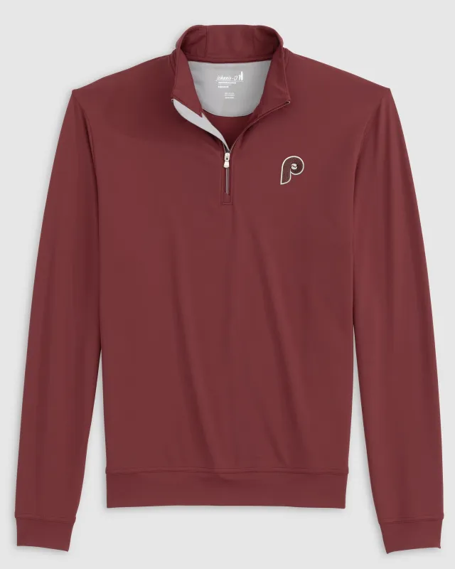 Philadelphia Phillies Motion Performance 1/4 Zip - Cooperstown Logo sold by Johnnie-O