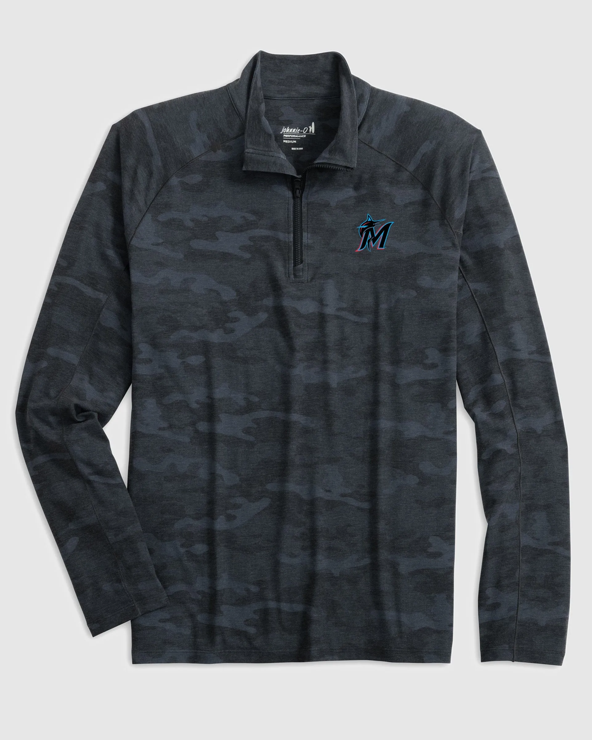 Miami Marlins Patton Performance Camo 1/4 Zip sold by Johnnie-O
