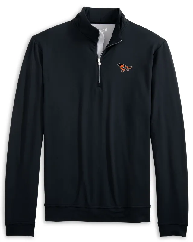 Baltimore Orioles Motion Performance 1/4 Zip - Cooperstown Logo made by Johnnie-O