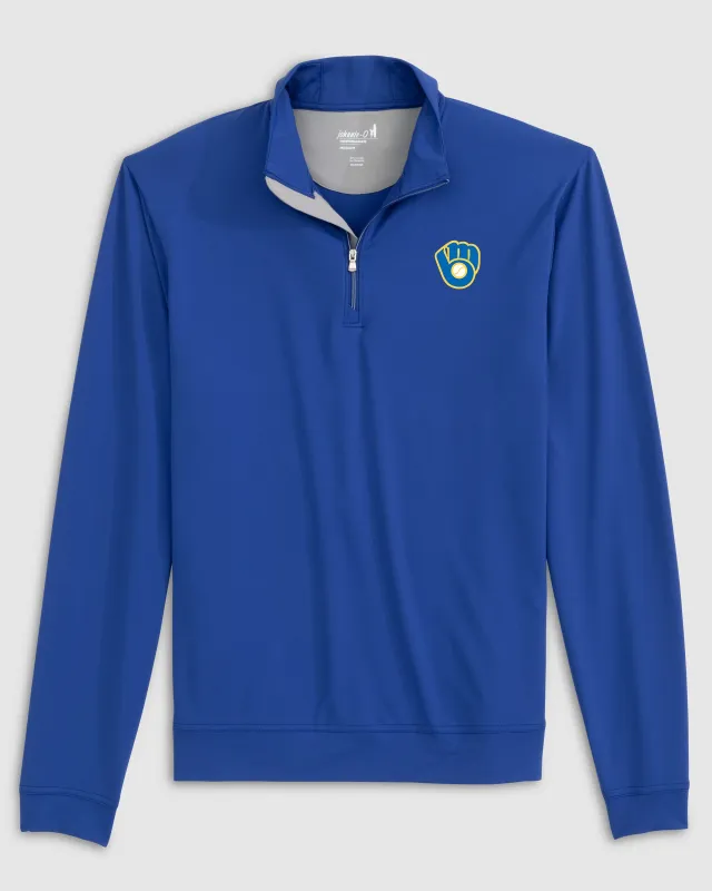 Milwaukee Brewers Motion Performance 1/4 Zip - Cooperstown Logo made by Johnnie-O