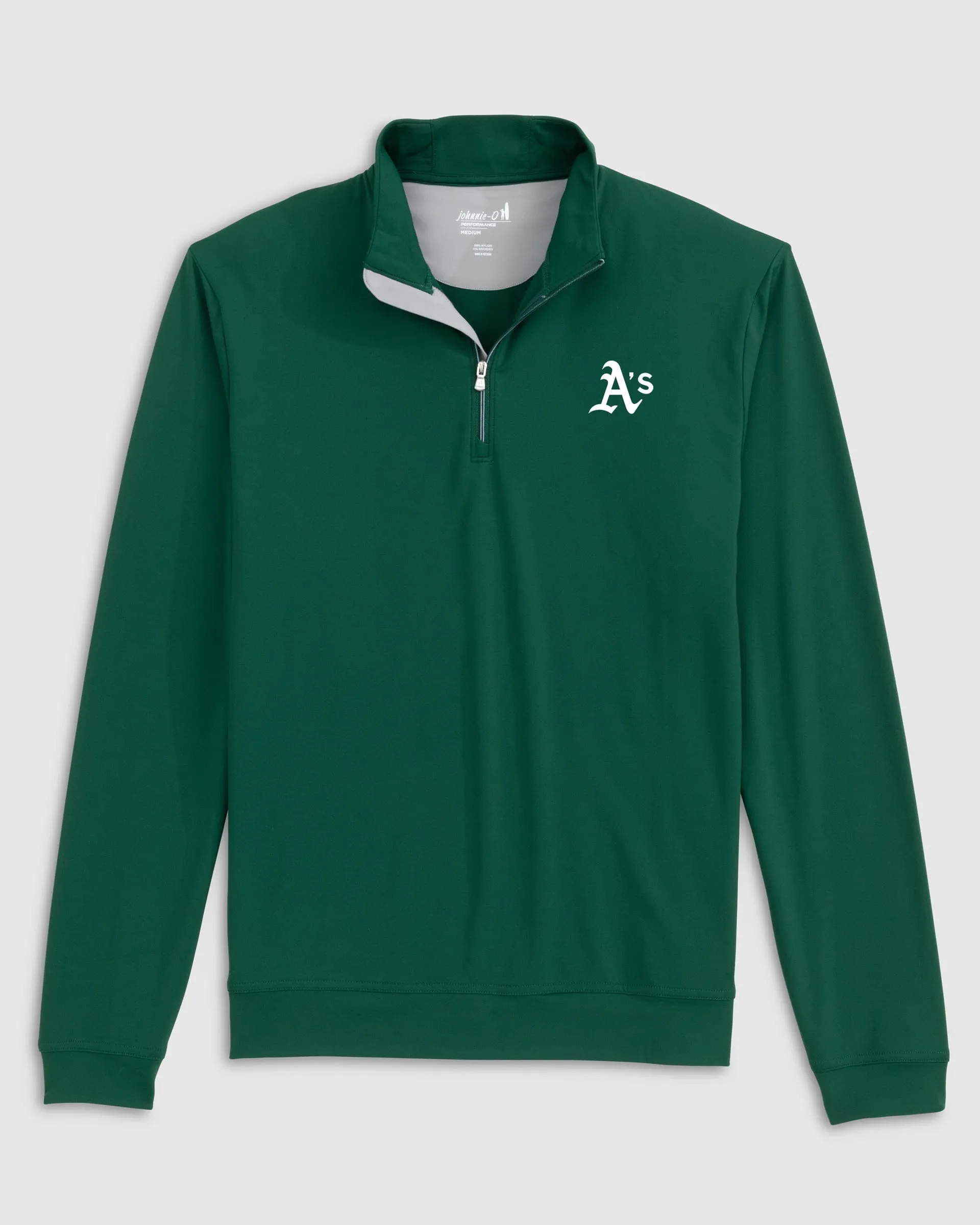 Oakland Athletics Motion Performance 1/4 Zip sold by Johnnie-O