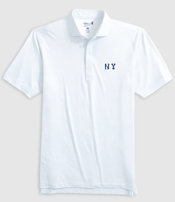 New York Yankees Slade Performance Jersey Printed Polo - Cooperstown Logo sold by Johnnie-O