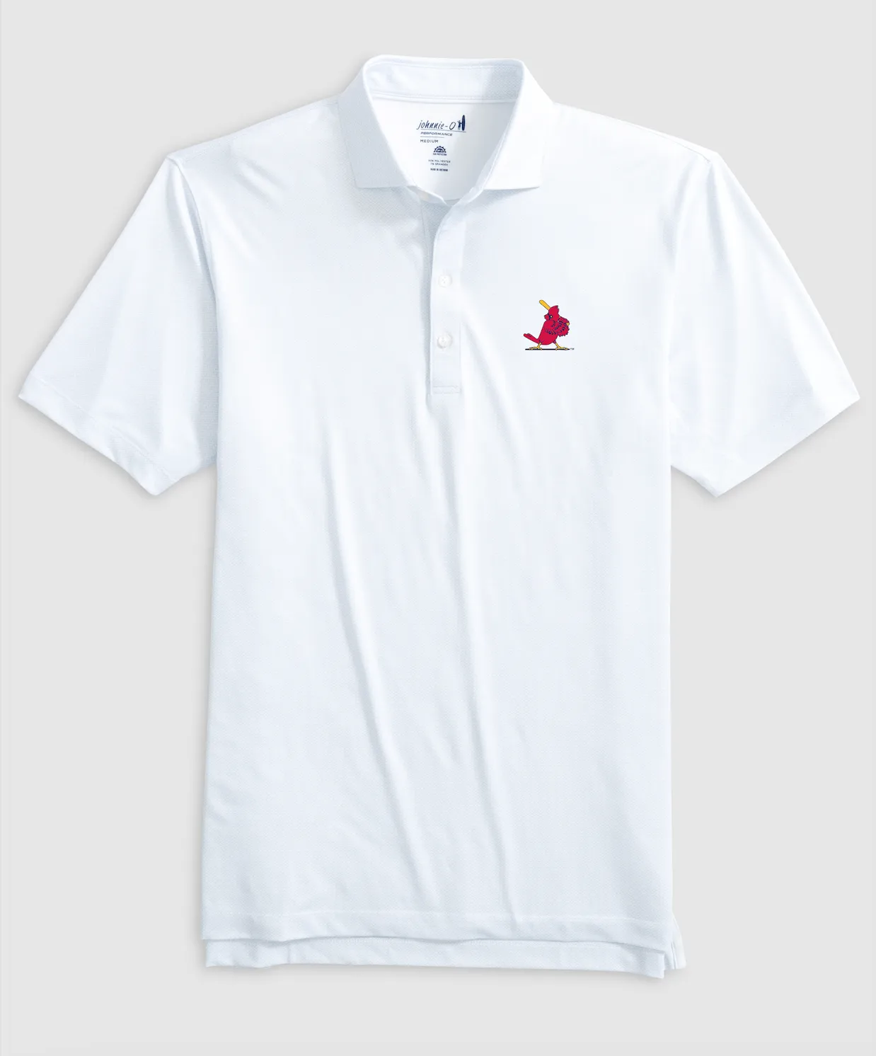 St. Louis Cardinals Slade Performance Jersey Printed Polo - Cooperstown Logo sold by Johnnie-O