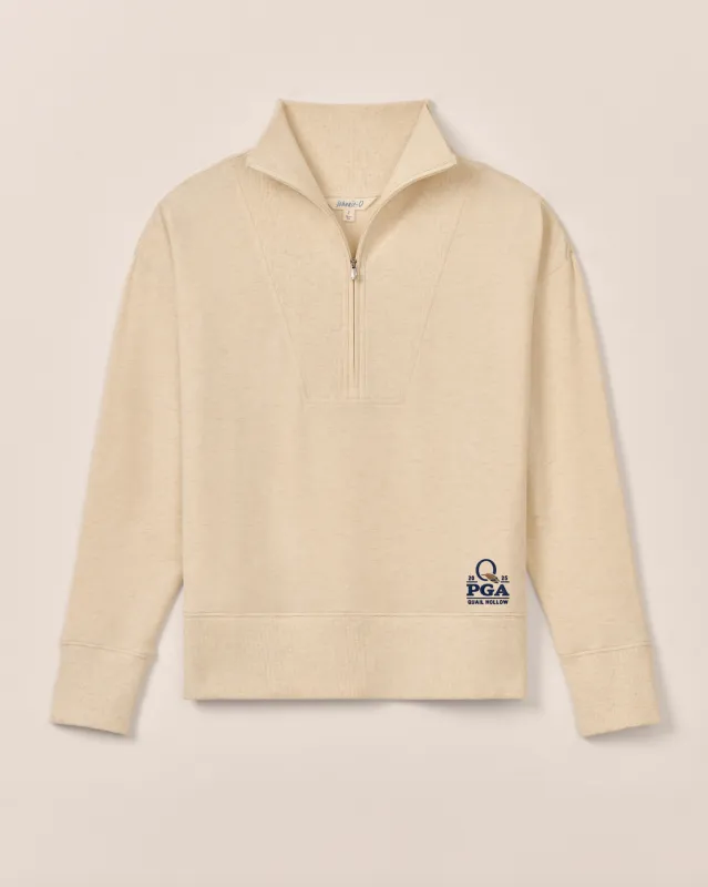 Women's PGA Championship Quail Hollow Taylor Drop Shoulder Cotton 1/4 Zip sold by Johnnie-O