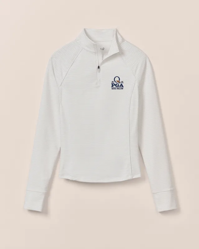 Women's PGA Championship Quail Hollow Jasmine Striped Performance 1/4 Zip sold by Johnnie-O