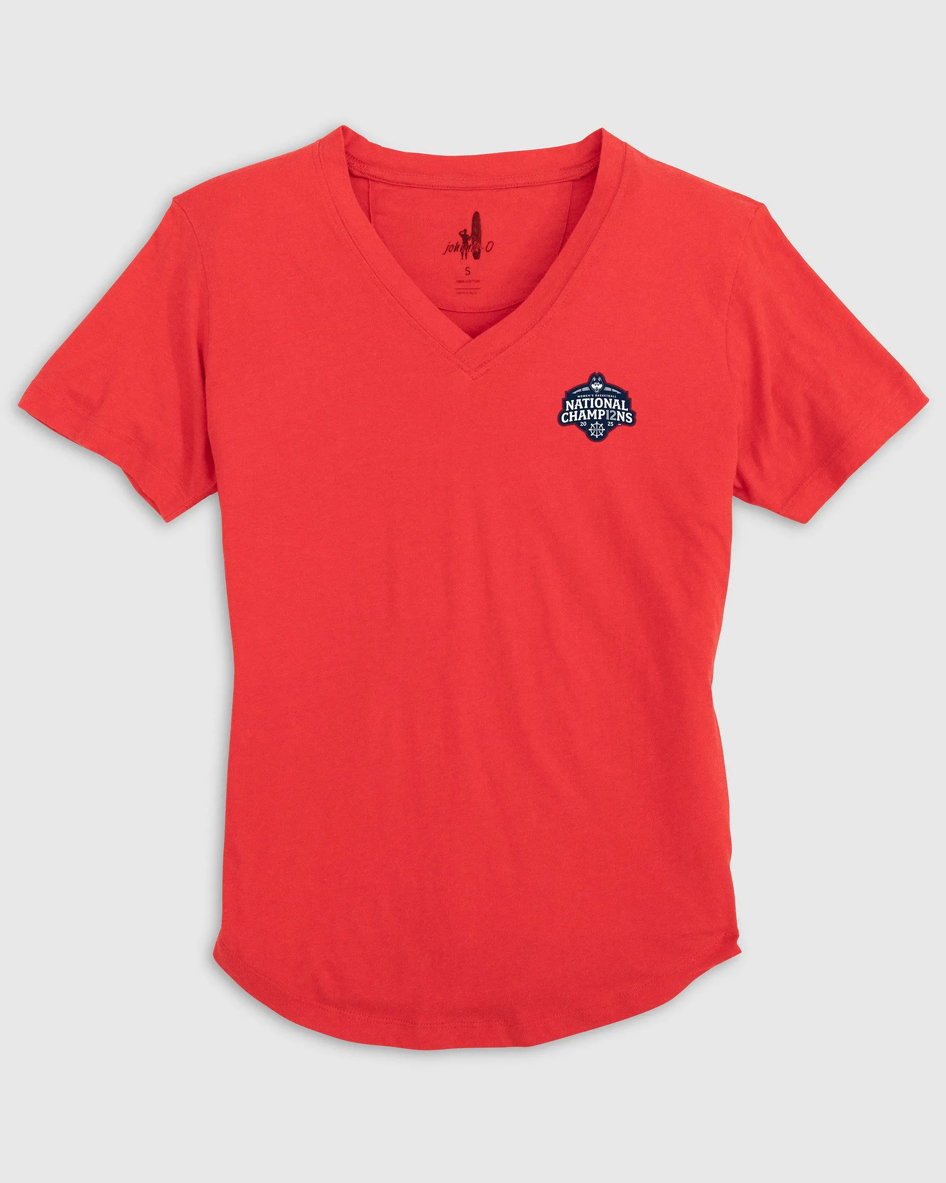 Women's UConn Merediths V-Neck T-Shirt - 2025 Women's College Basketball Champions Logo sold by Johnnie-O product image thumbnail 3