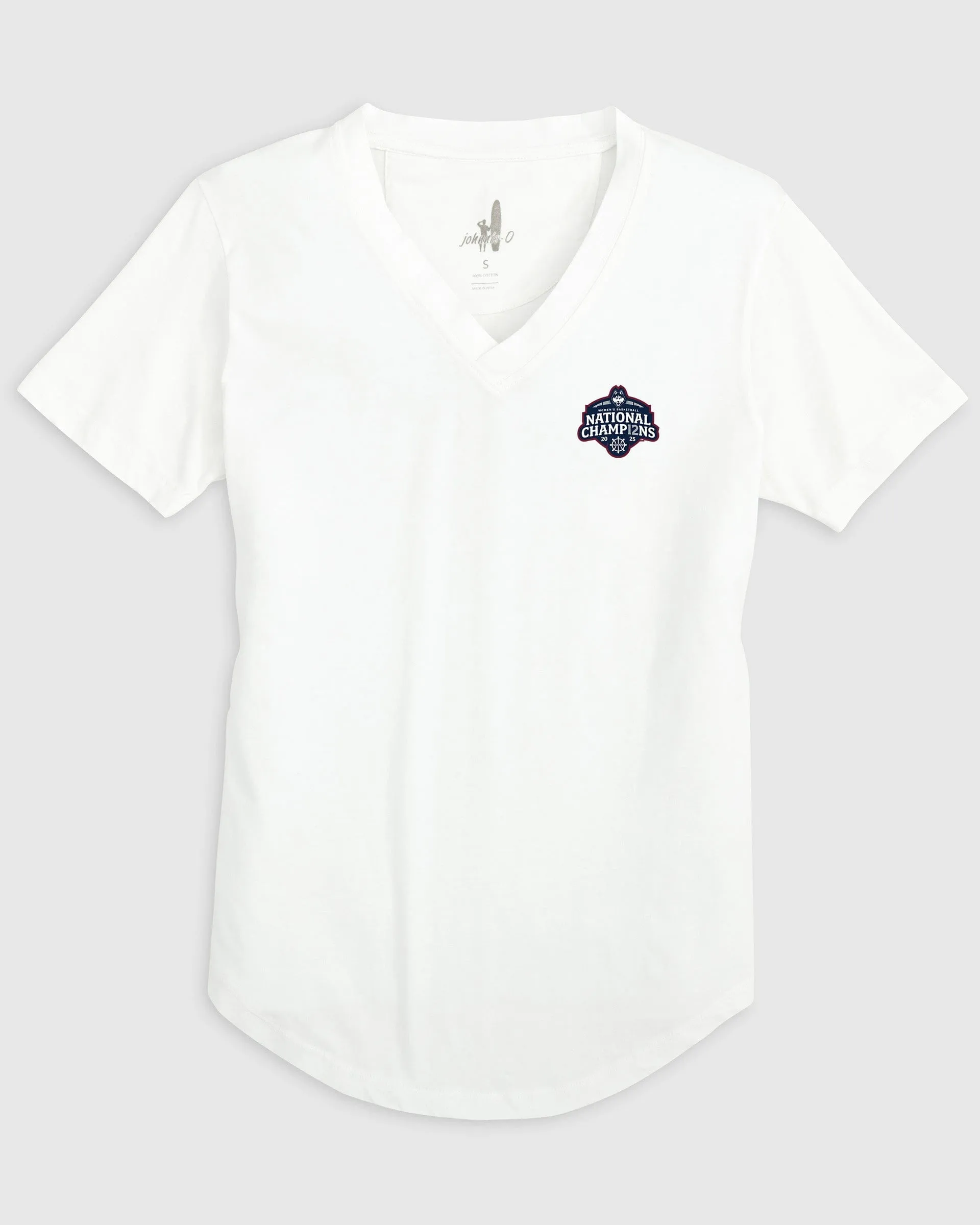 Women's UConn Merediths V-Neck T-Shirt - 2025 Women's College Basketball Champions Logo sold by Johnnie-O product image thumbnail 4