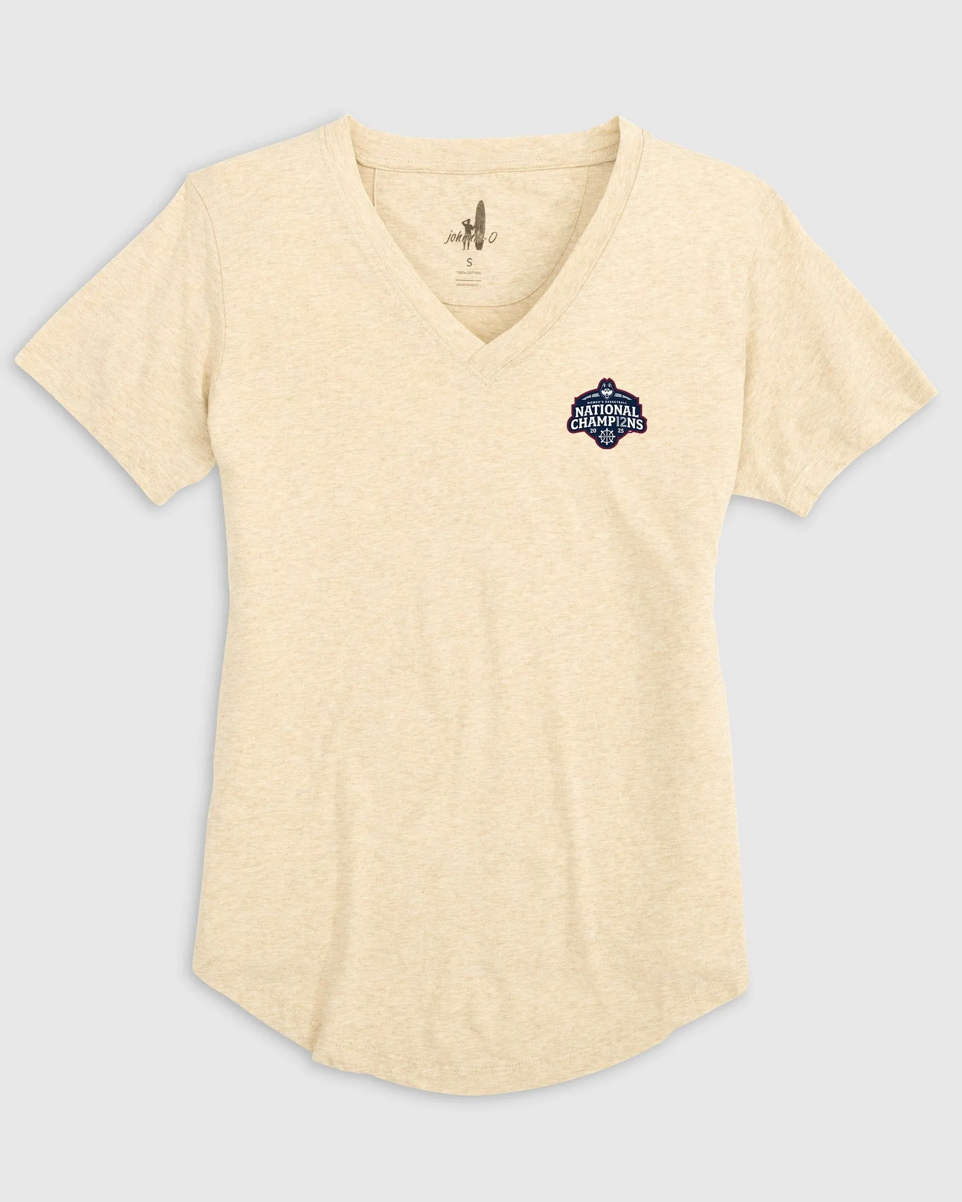 Women's UConn Merediths V-Neck T-Shirt - 2025 Women's College Basketball Champions Logo sold by Johnnie-O product image thumbnail 2