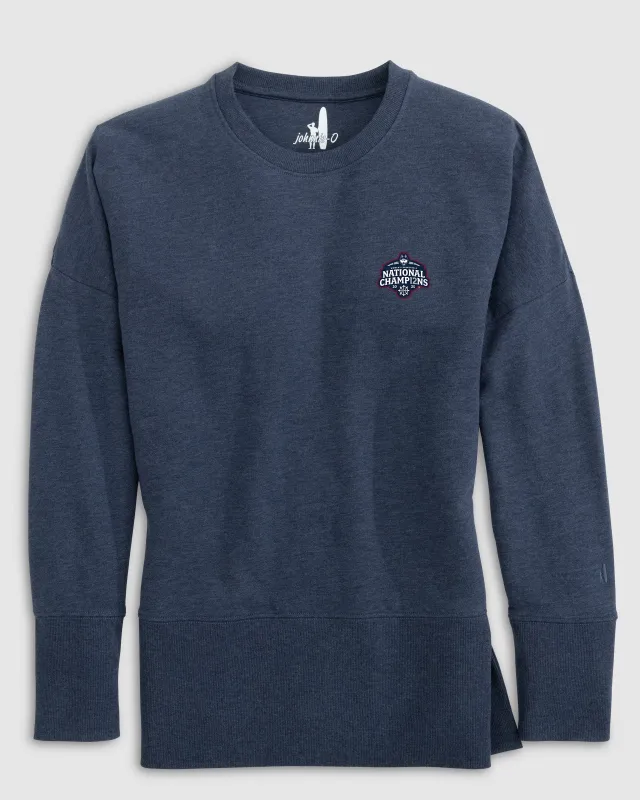 Women's UConn Brittany Crewneck Sweatshirt - 2025 Women's College Basketball Champions Logo sold by Johnnie-O