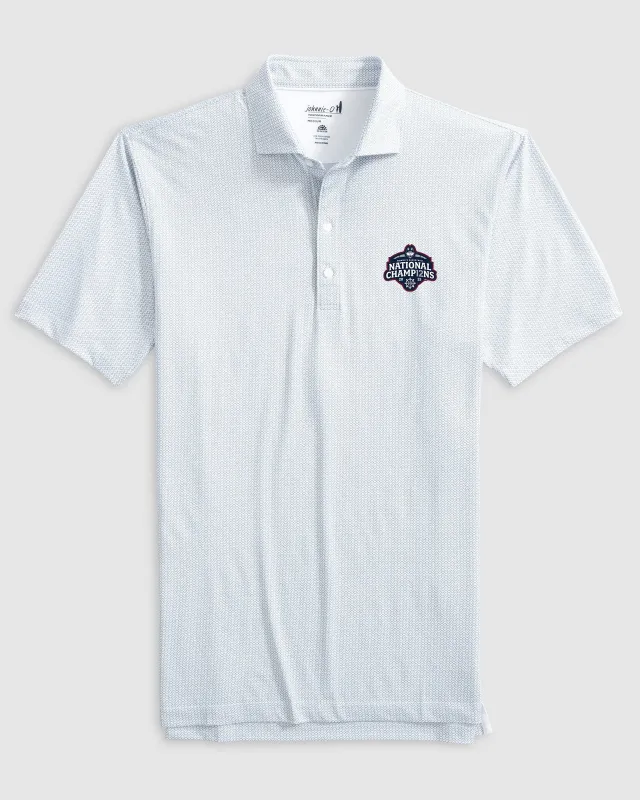UConn Slade Performance Jersey Printed Polo - 2025 Women's College Basketball Champions Logo made by Johnnie-O