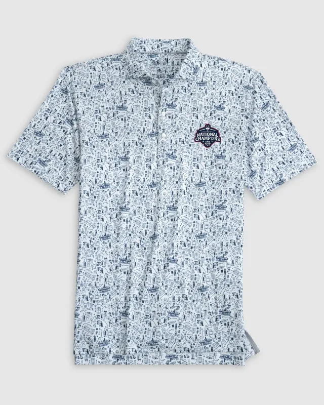 UConn Hoop There It Is Performance Jersey Polo - 2025 Women's College Basketball Champions Logo sold by Johnnie-O