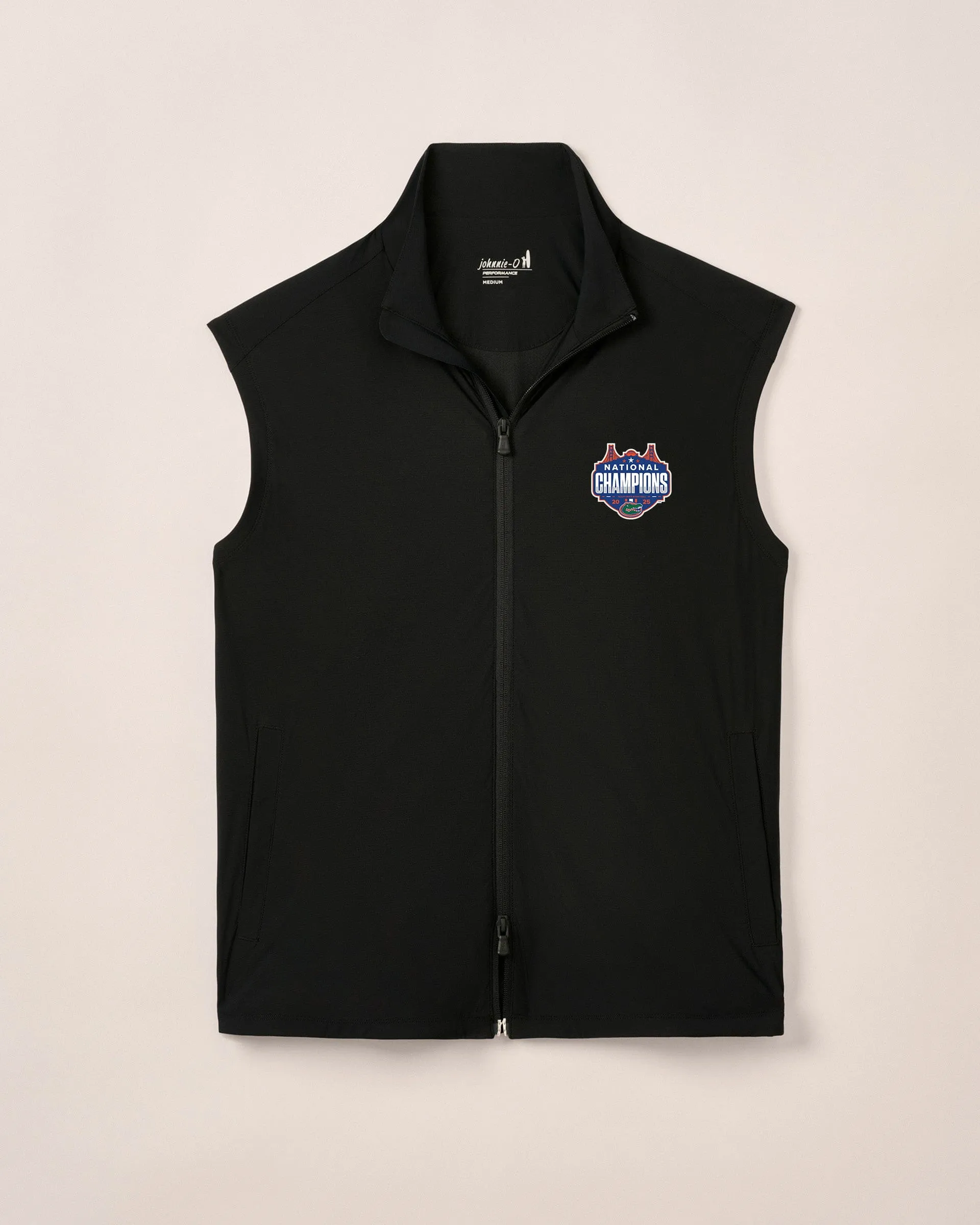 Florida Zimmer Featherweight Performance Vest - 2025 Men's College Basketball Champions Logo sold by Johnnie-O