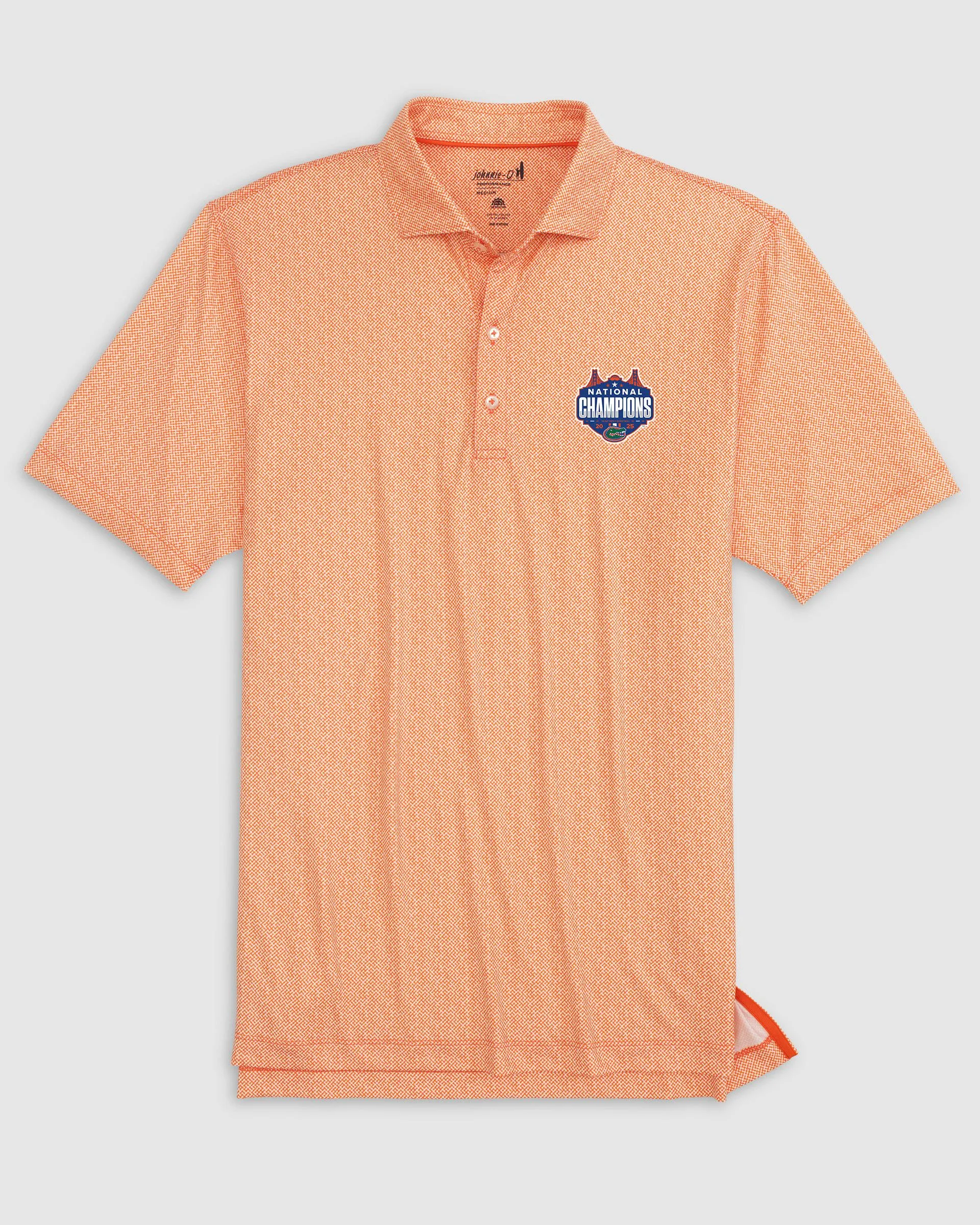 Florida Hinson Jersey Performance Polo - 2025 Men's College Basketball Champions Logo sold by Johnnie-O