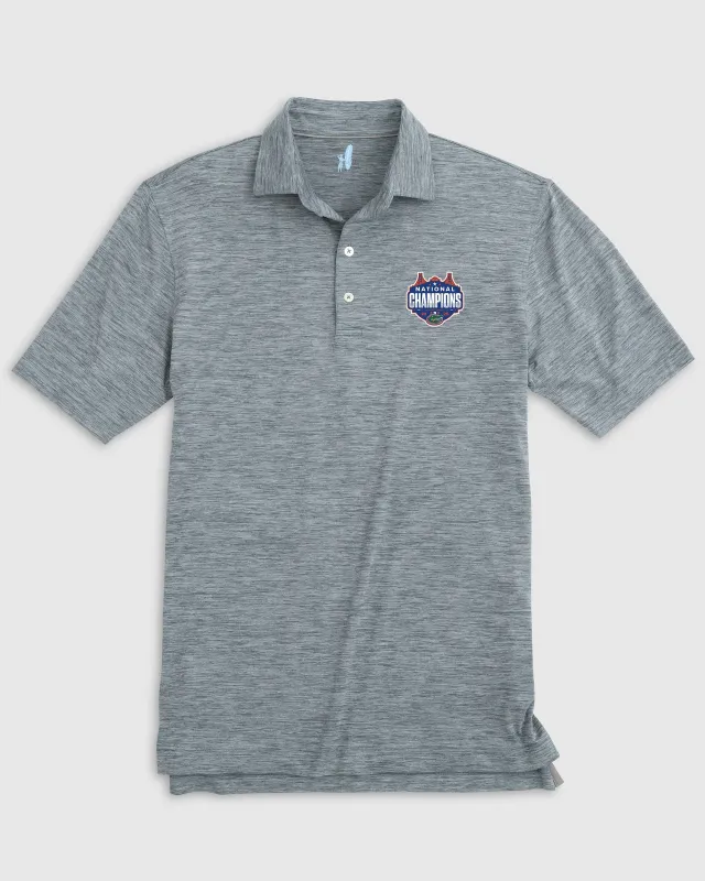 Florida Huronn Featherweight Performance Polo - 2025 Men's College Basketball Champions Logo sold by Johnnie-O