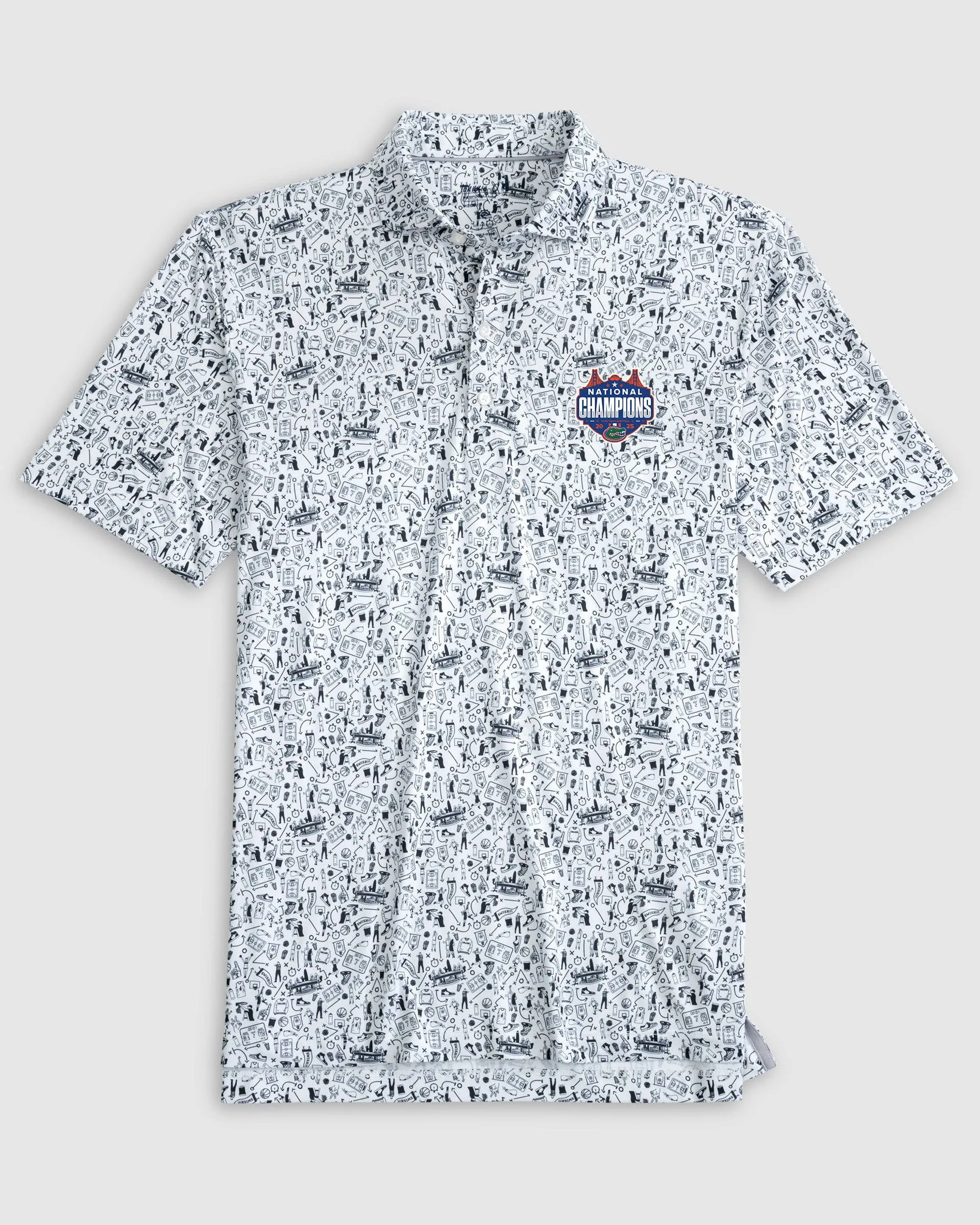 Florida Hoop There It Is Performance Jersey Polo - 2025 Men's College Basketball Champions Logo sold by Johnnie-O