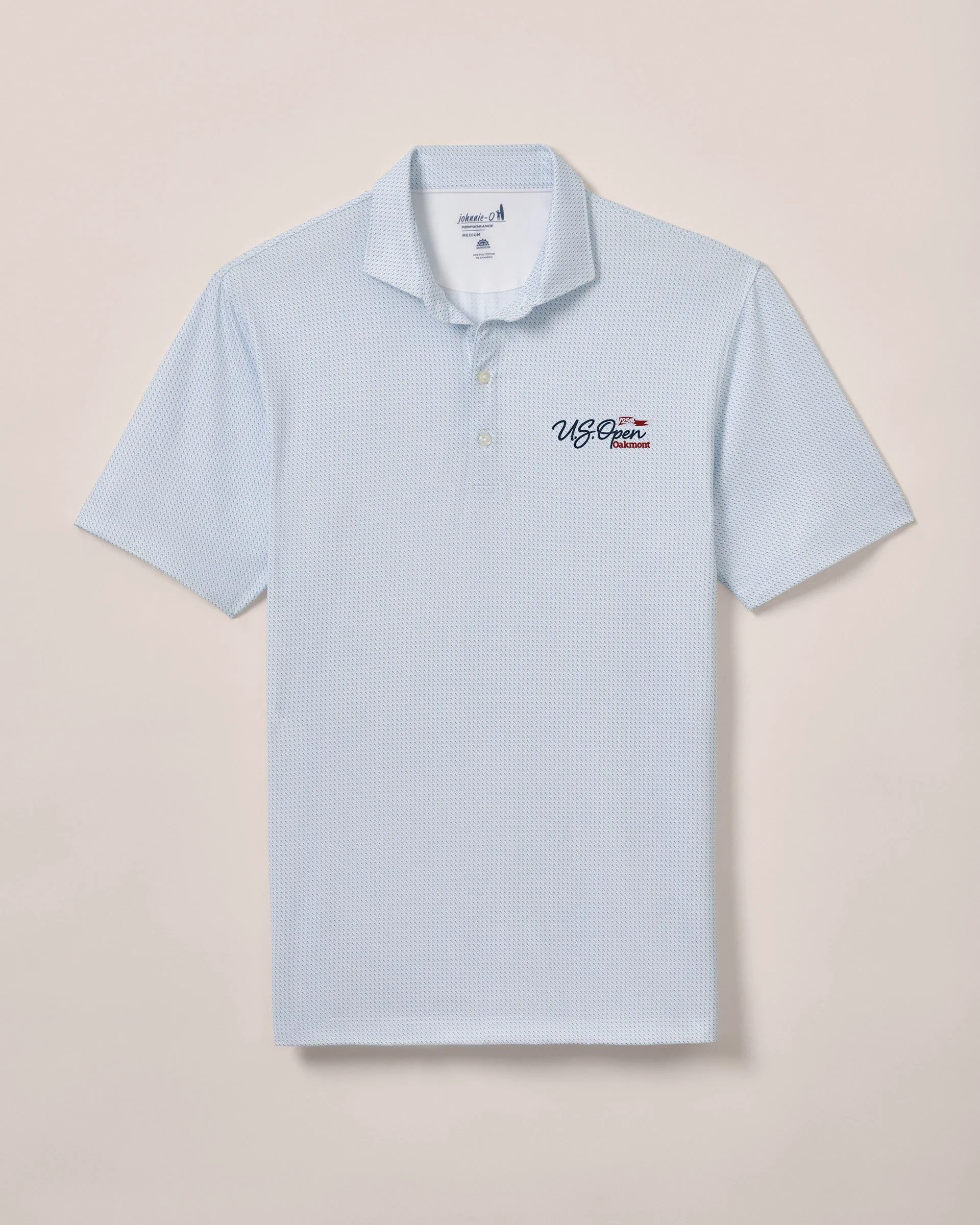 125th U.S. Open Tee Time Performance Jersey Polo - Flag Logo sold by Johnnie-O
