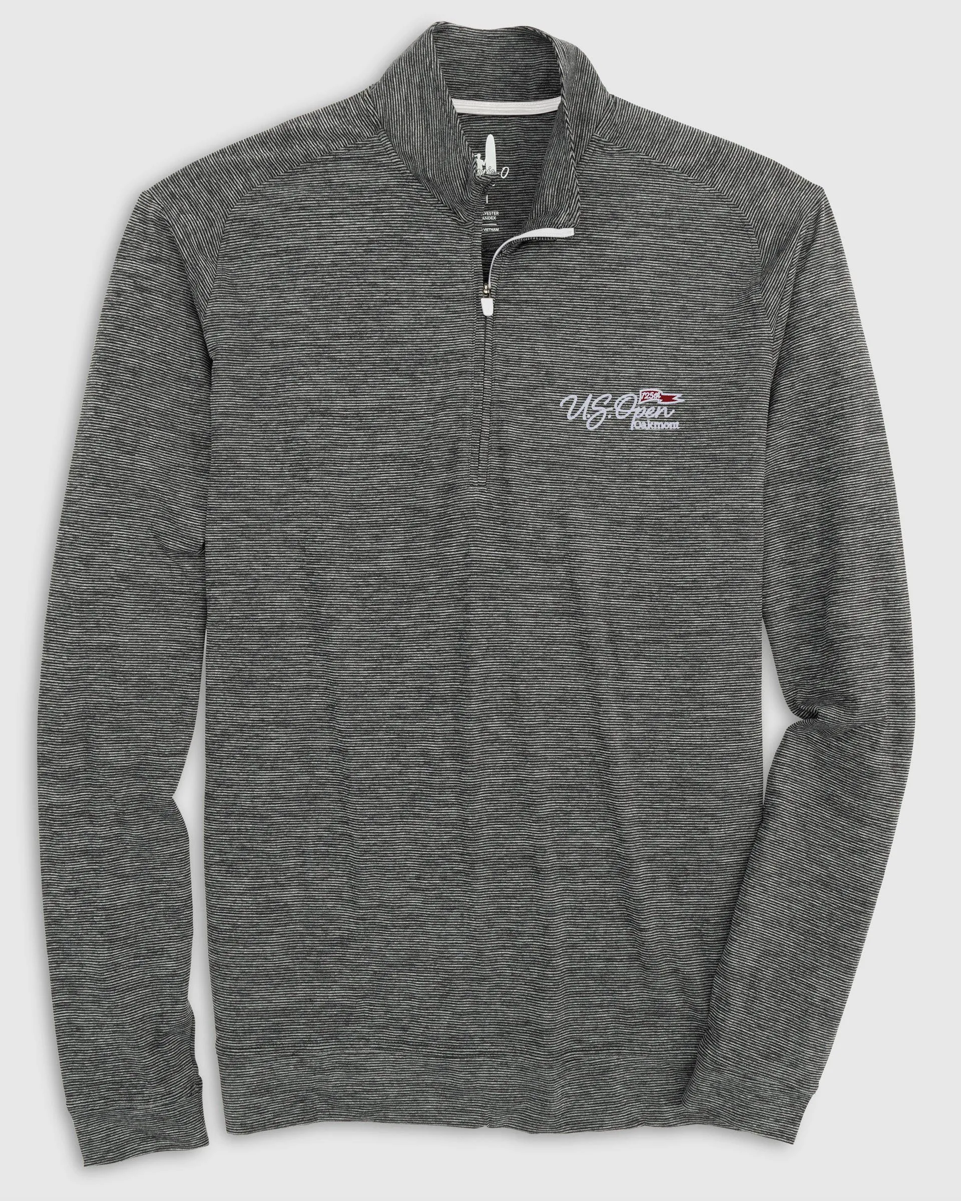 125th U.S. Open Vaughn Striped Performance 1/4 Zip - Flag Logo sold by Johnnie-O