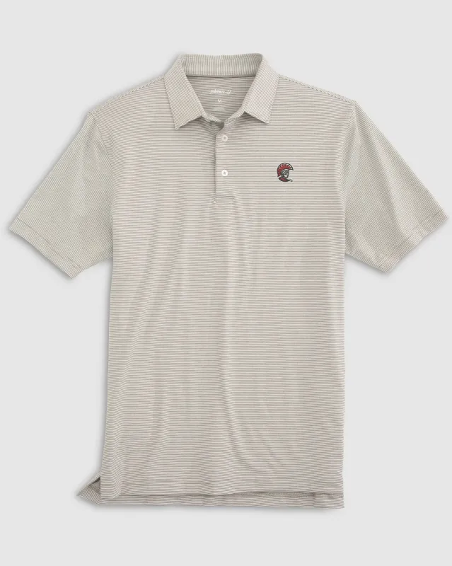 Tampa Lyndonn Striped Jersey Performance Polo - Spartan Logo sold by Johnnie-O