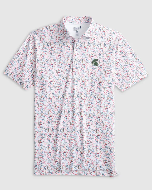 Michigan State The Great Lakes Jersey Performance Polo sold by Johnnie-O
