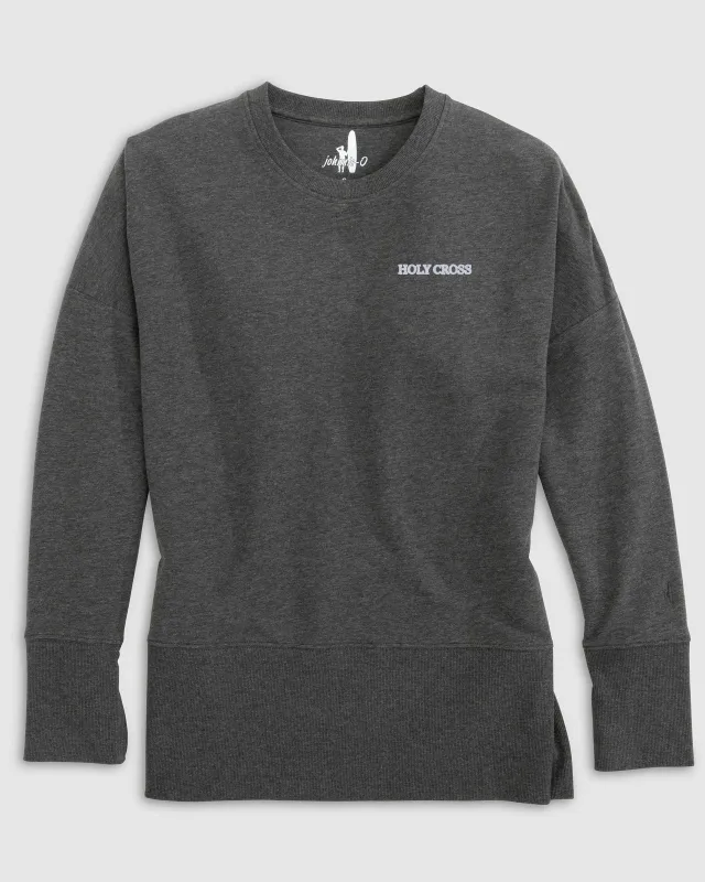 Women's Holy Cross Brittany Crewneck Sweatshirt - Script Logo sold by Johnnie-O