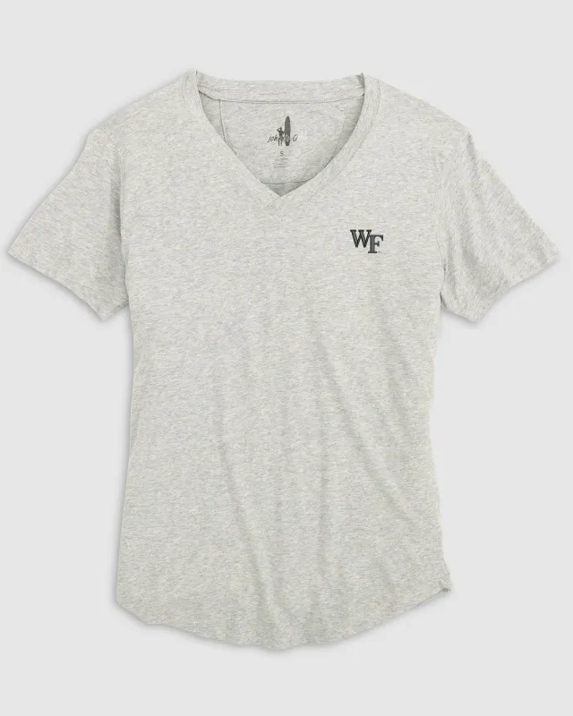 Women's Wake Forest Merediths V-Neck T-Shirt sold by Johnnie-O