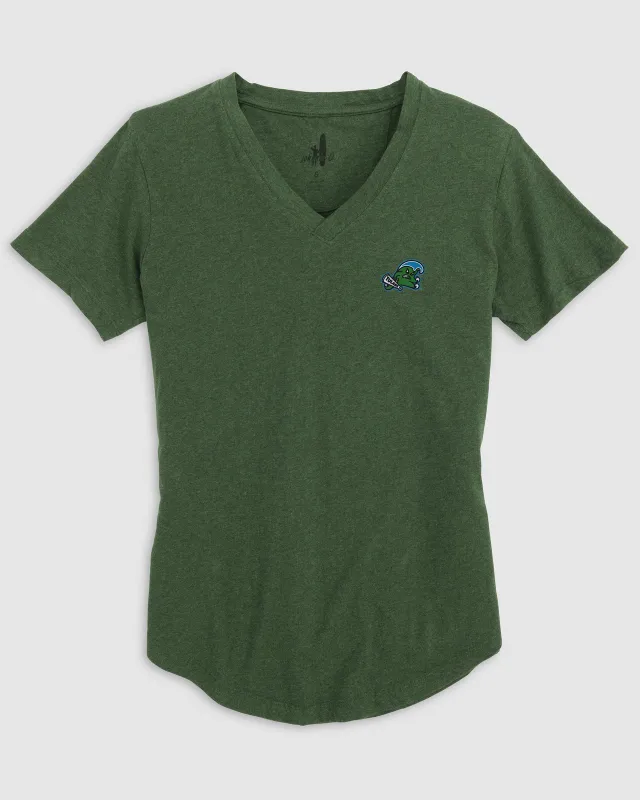 Women's Tulane Merediths V-Neck T-Shirt - Angry Wave Logo made by Johnnie-O