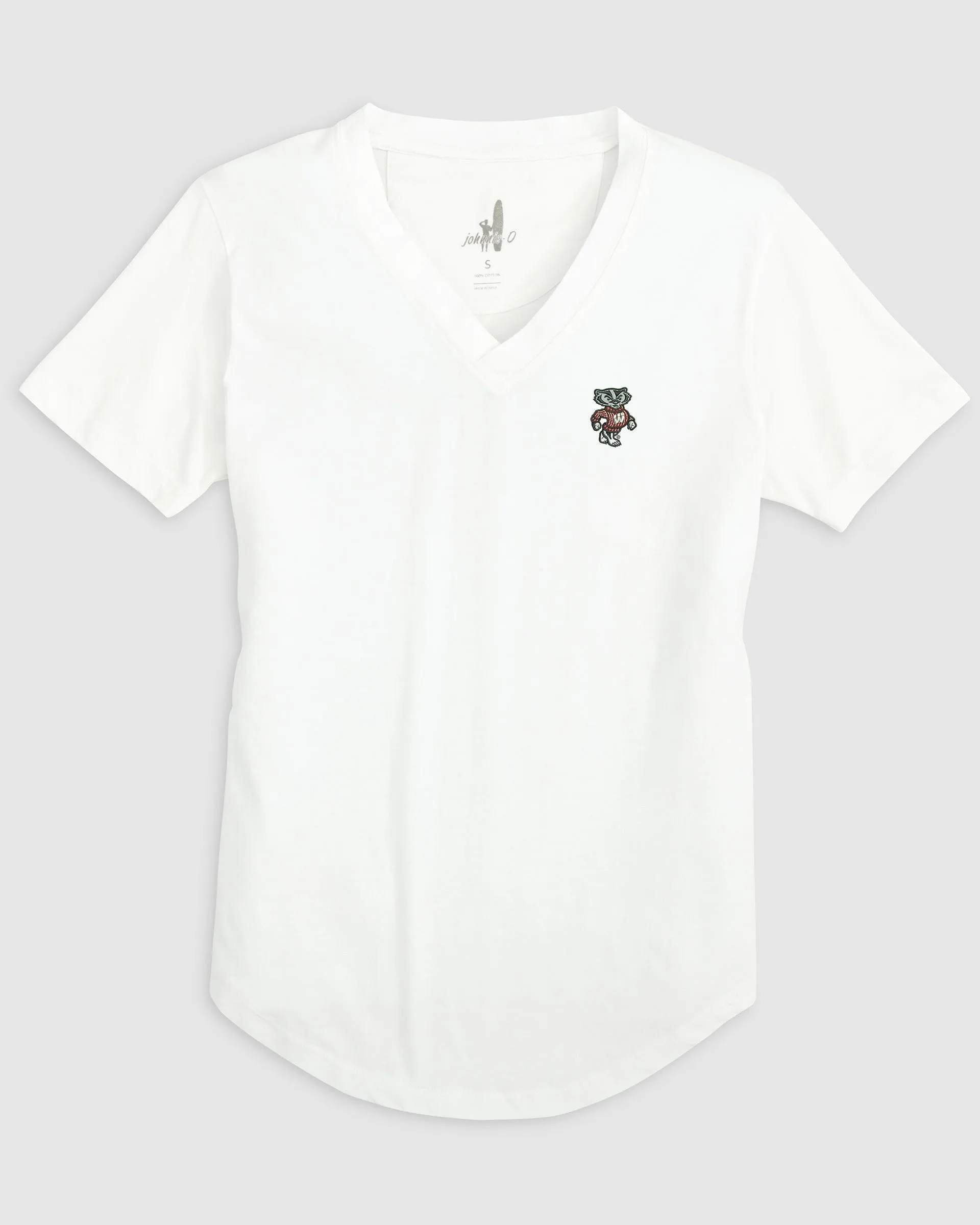 Women's Wisconsin Merediths V-Neck T-Shirt - Bucky Logo sold by Johnnie-O product image thumbnail 4