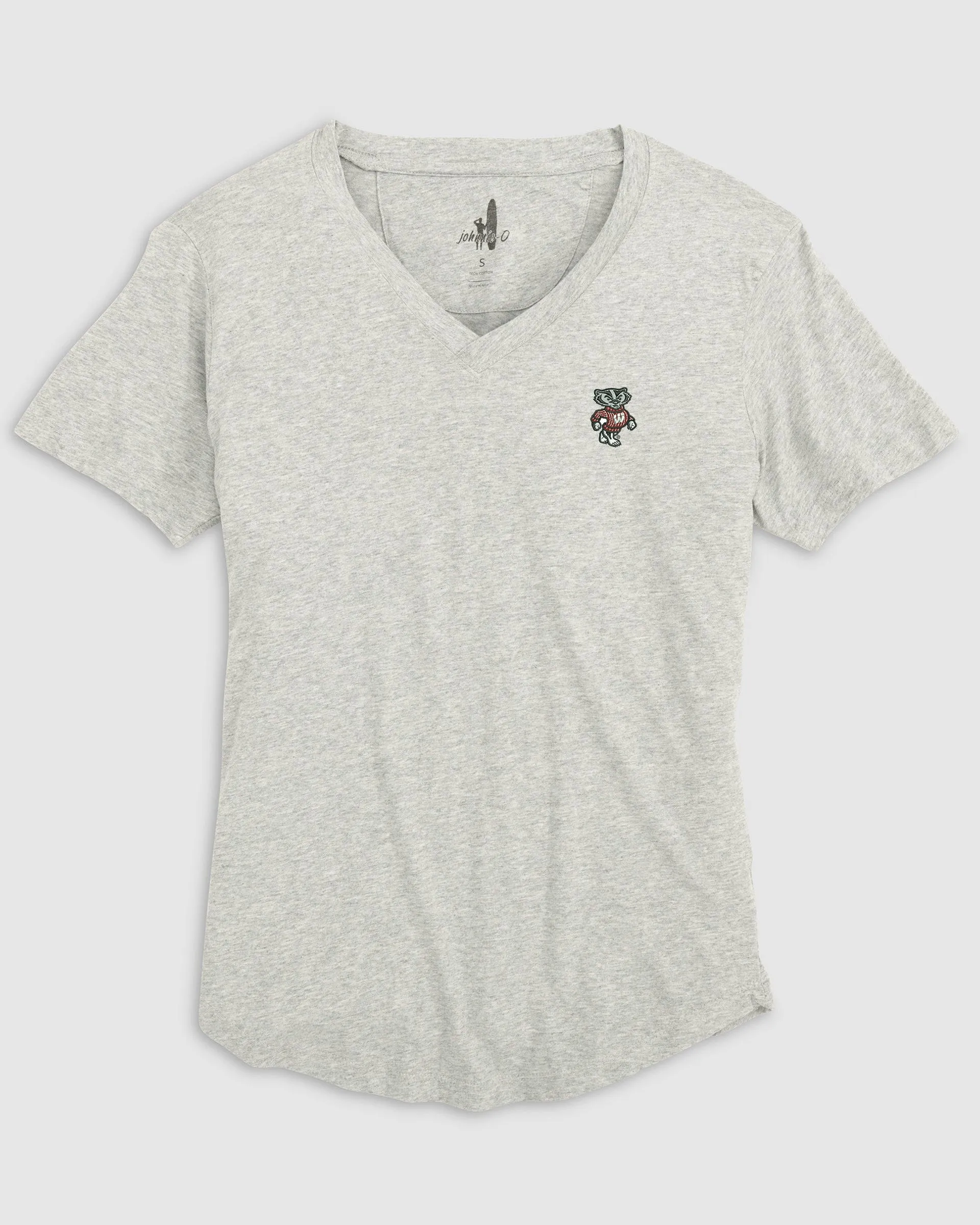 Women's Wisconsin Merediths V-Neck T-Shirt - Bucky Logo sold by Johnnie-O