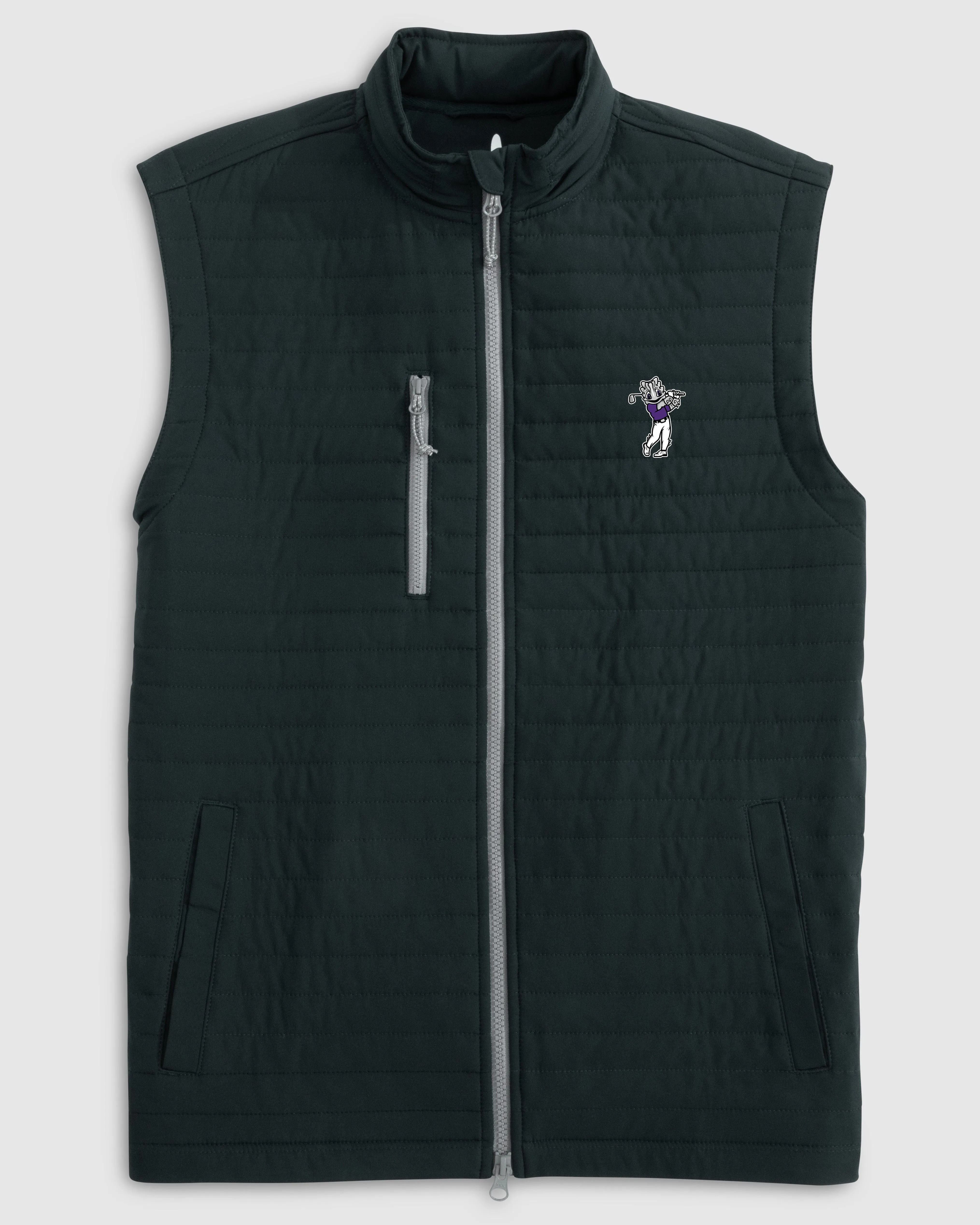 Texas Christian Crosswind Quilted Performance Vest - Golf Logo sold by Johnnie-O