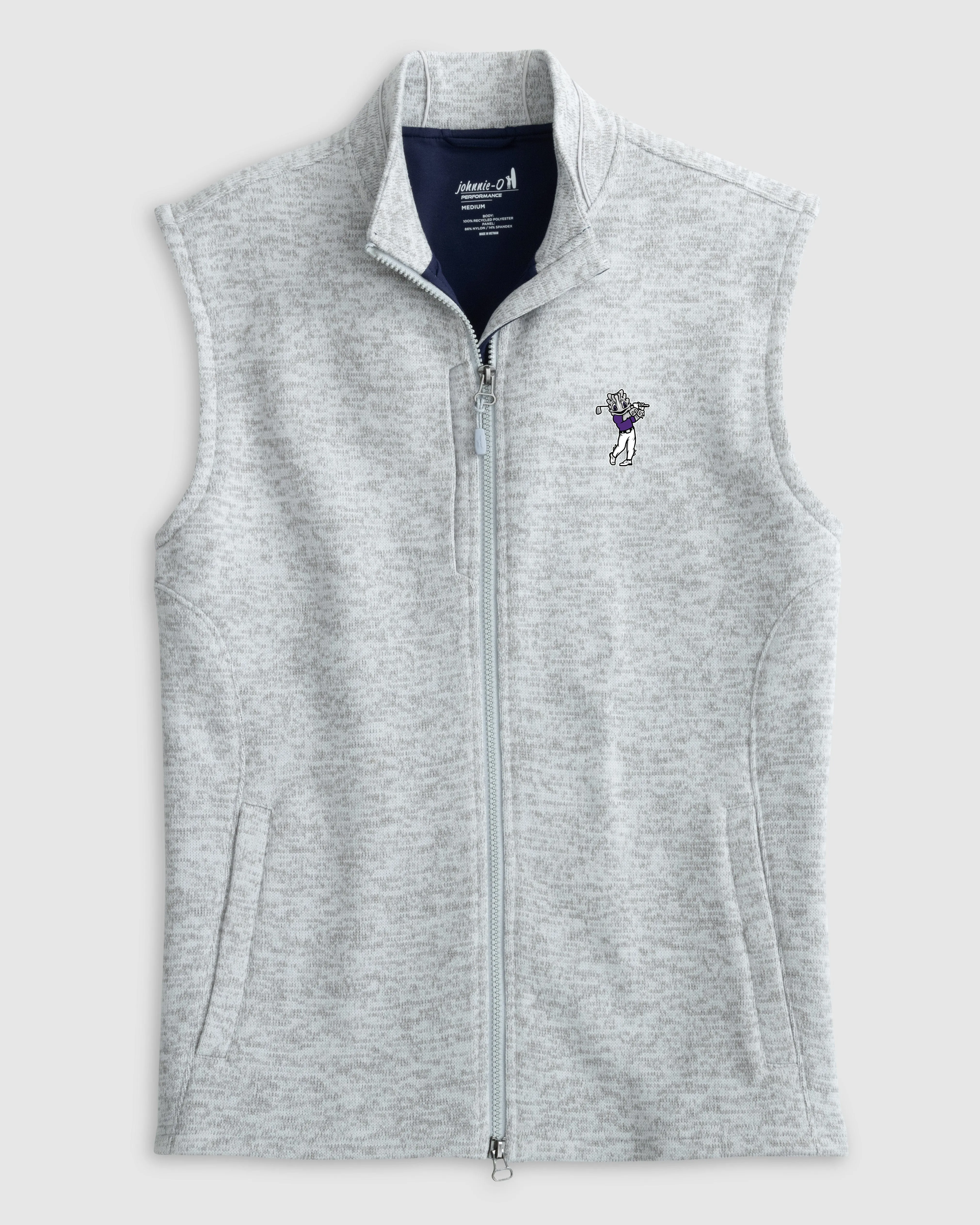 Texas Christian Denalis Performance Fleece Vest - Golf Logo sold by Johnnie-O