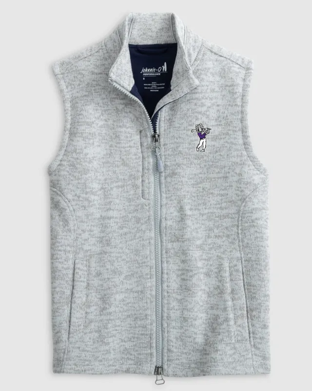 Texas Christian Denalis Jr. Performance Fleece Vest - Golf Logo sold by Johnnie-O