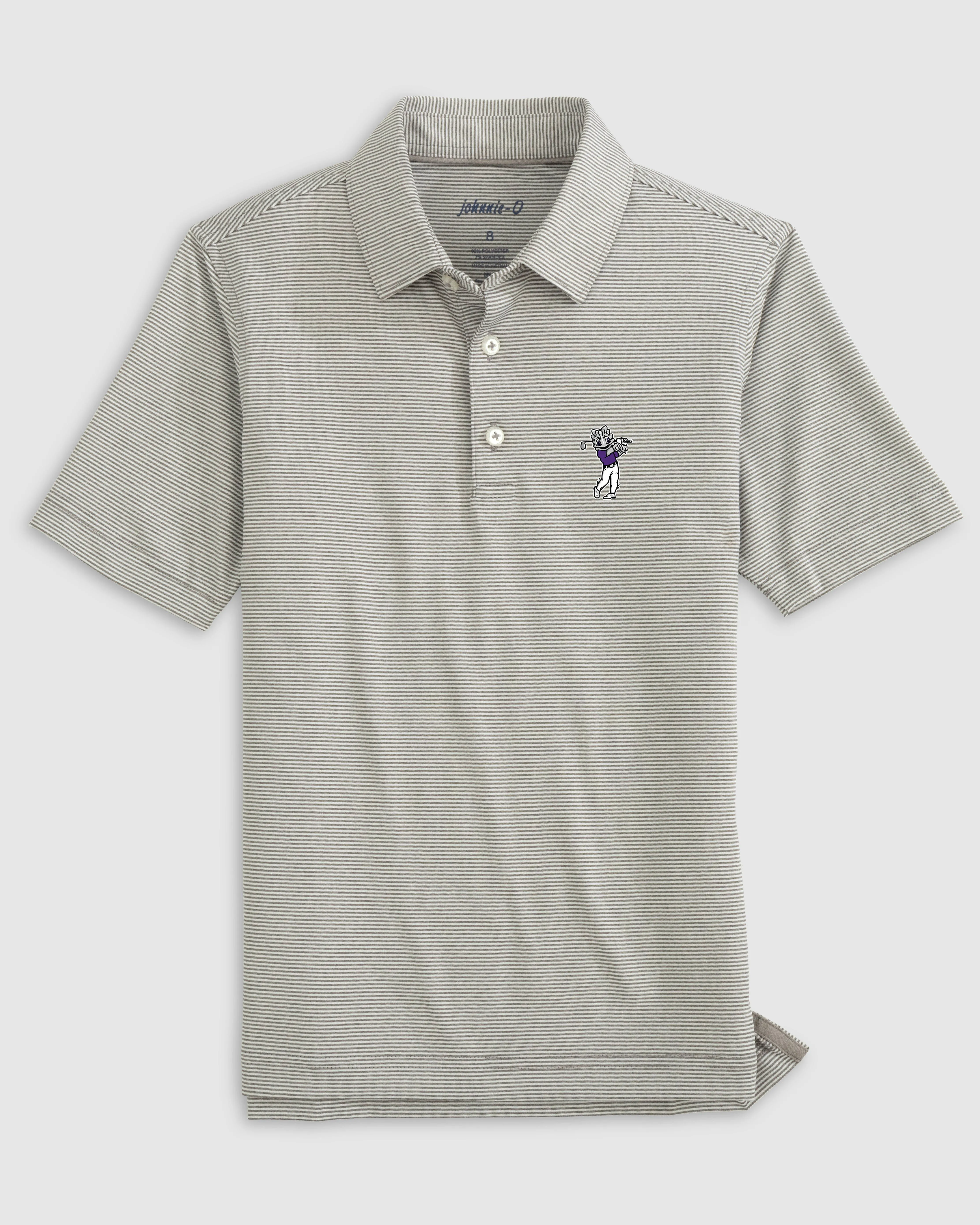 Texas Christian Lyndonn Jr. Striped Jersey Performance Polo - Golf Logo sold by Johnnie-O product image thumbnail 2