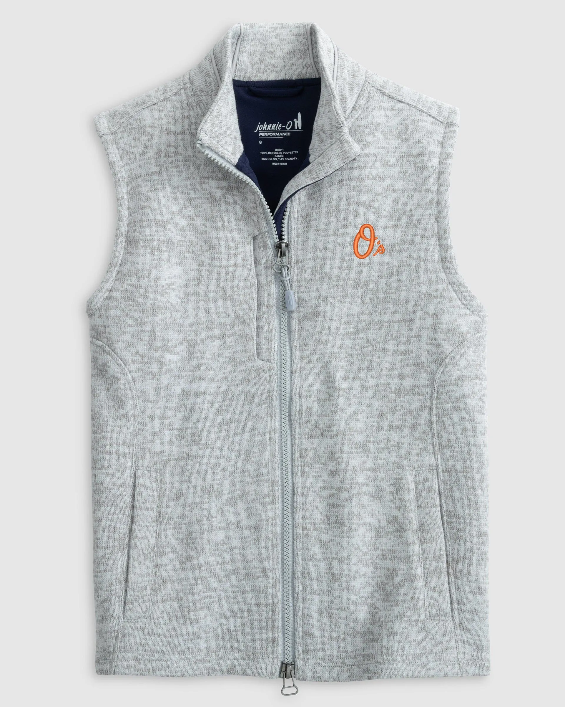 Baltimore Orioles Denalis Jr. Performance Fleece Vest - O Logo sold by Johnnie-O