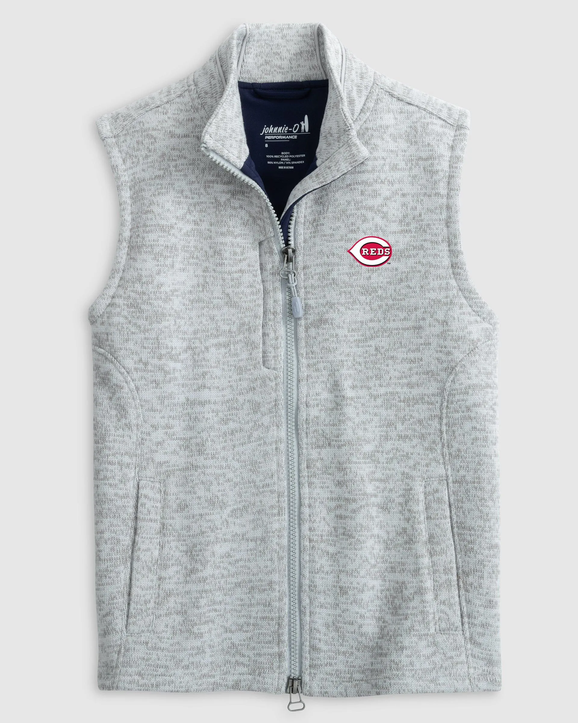 Cincinnati Reds Denalis Jr. Performance Fleece Vest sold by Johnnie-O