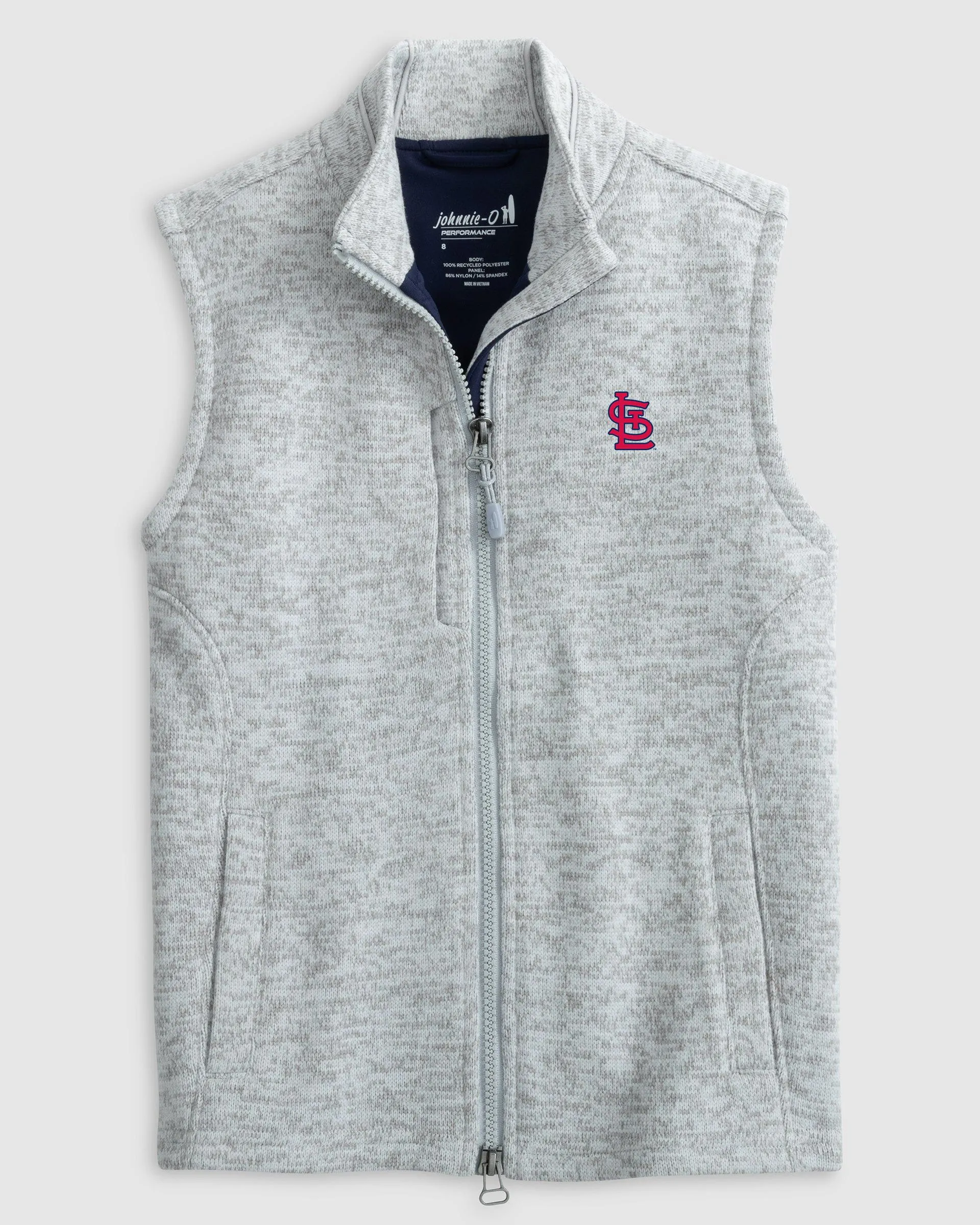 St. Louis Cardinals Denalis Jr. Performance Fleece Vest sold by Johnnie-O