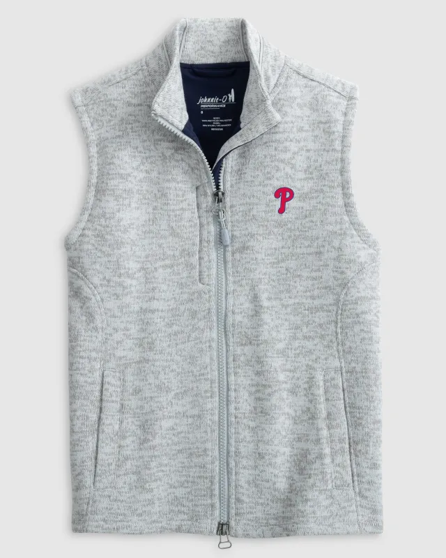 Philadelphia Phillies Denalis Jr. Performance Fleece Vest sold by Johnnie-O
