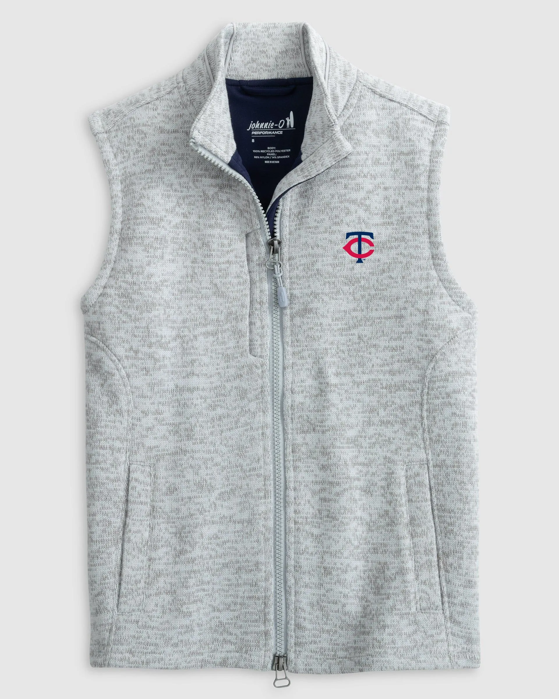 Minnesota Twins Denalis Jr. Performance Fleece Vest sold by Johnnie-O