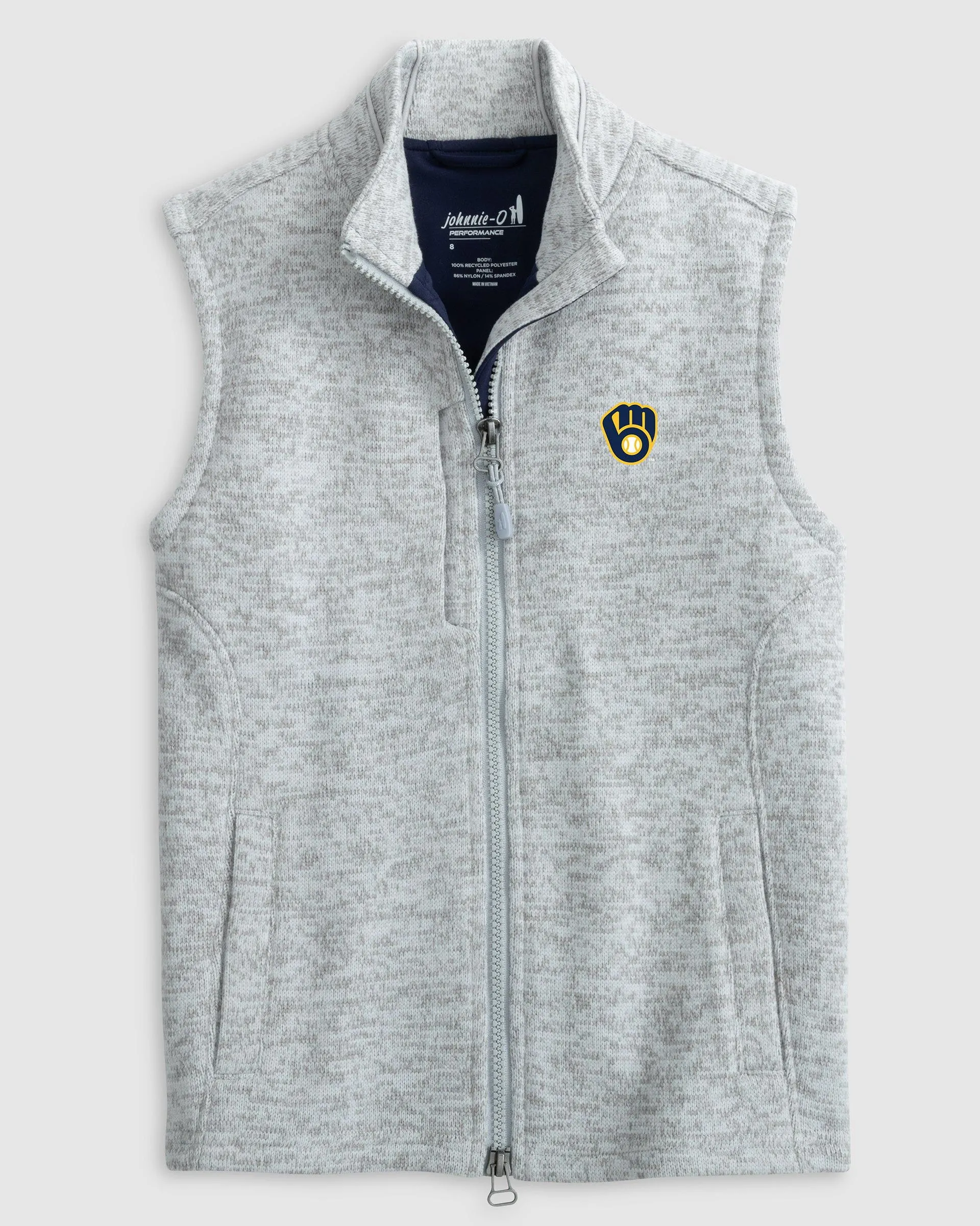 Milwaukee Brewers Denalis Jr. Performance Fleece Vest sold by Johnnie-O