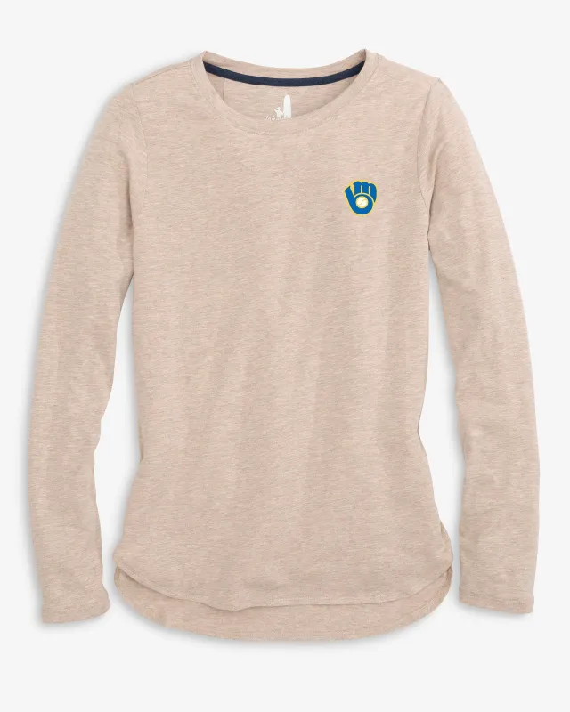 Women's Milwaukee Brewers Addison Long Sleeve T-Shirt - Cooperstown Logo sold by Johnnie-O