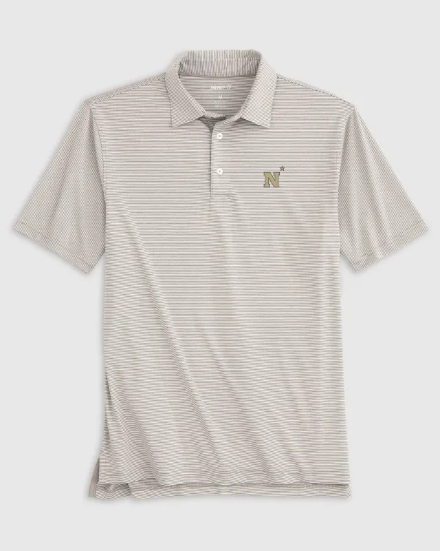 U.S. Naval Academy Lyndonn Striped Jersey Performance Polo sold by Johnnie-O
