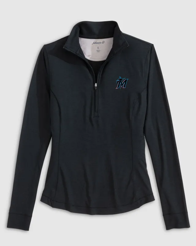 Women's Miami Marlins Susie Performance 1/4 Zip sold by Johnnie-O