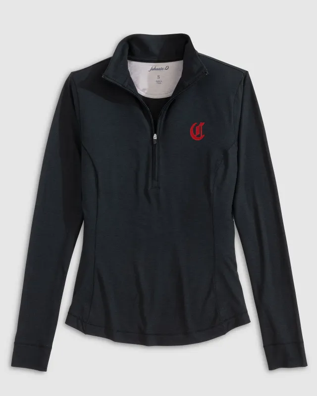 Women's Cincinnati Reds Susie Performance 1/4 Zip - Cooperstown Logo sold by Johnnie-O