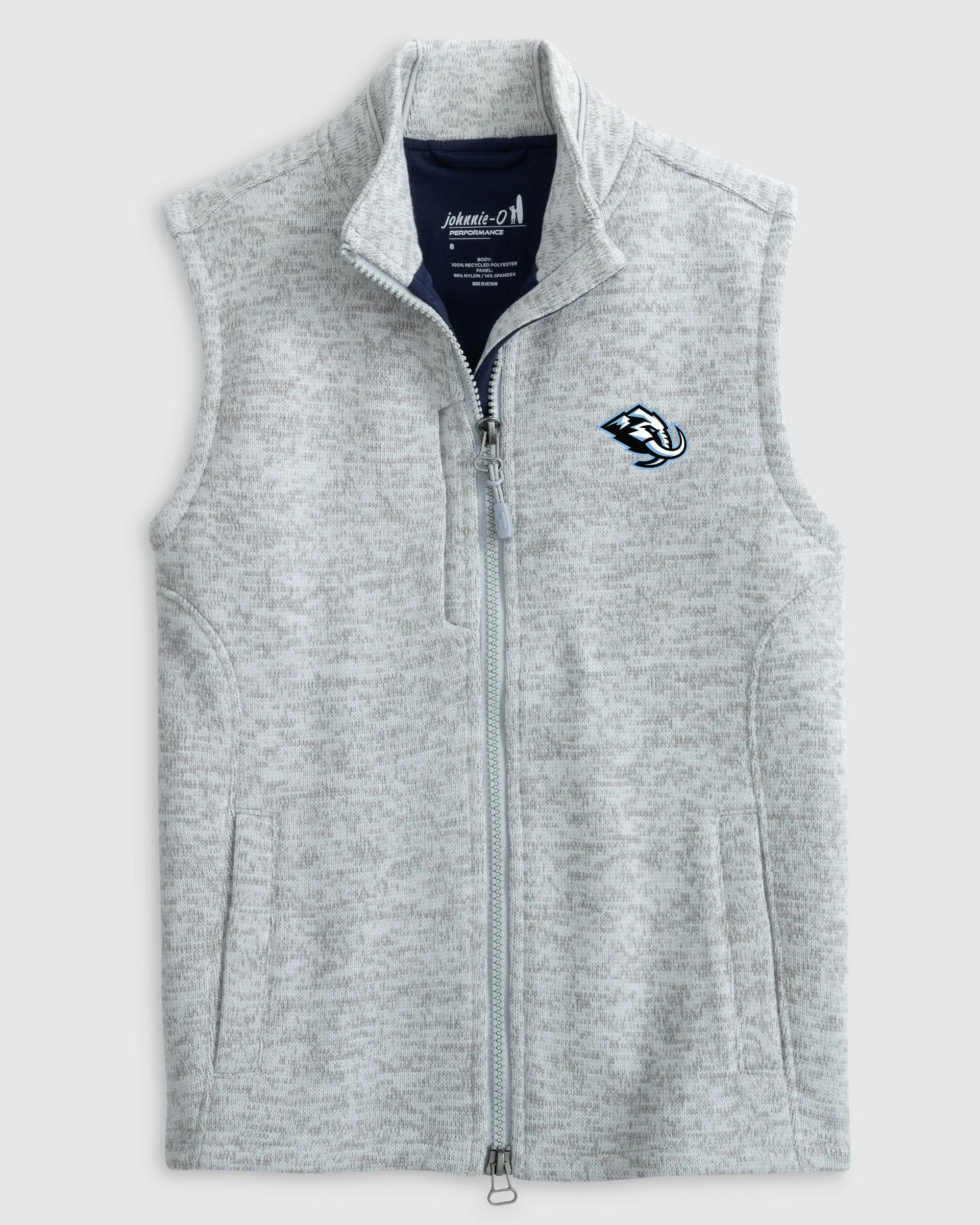 Utah Mammoth Denalis Jr. Performance Fleece Vest sold by Johnnie-O
