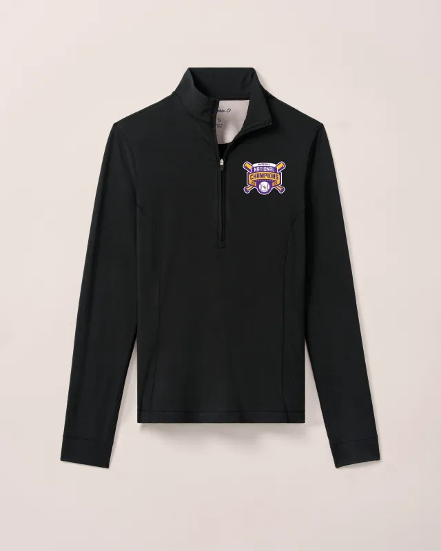 Women's Louisiana State Susie Performance 1/4 Zip - College World Series Championship Logo sold by Johnnie-O