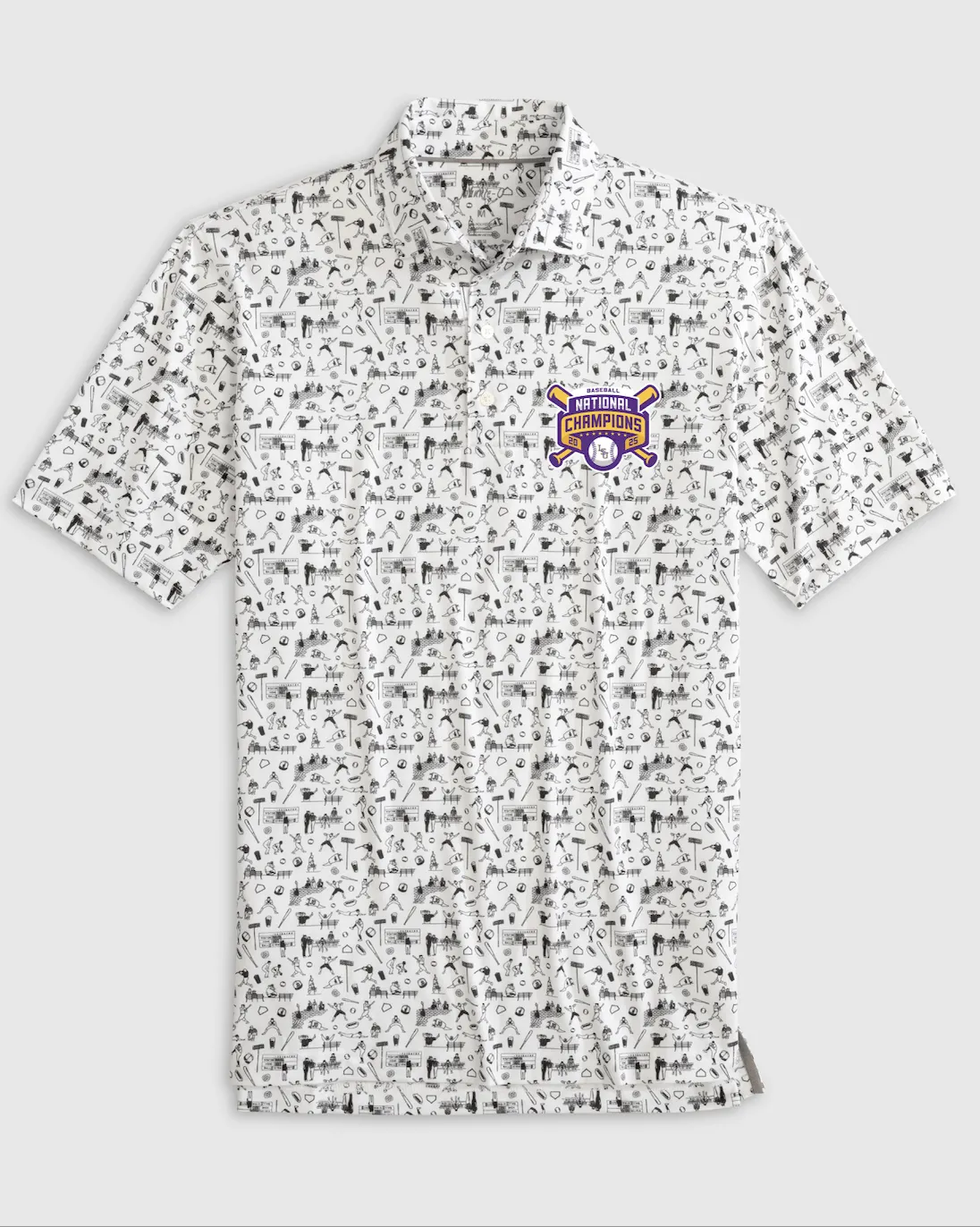 Louisiana State Ballpark Printed Performance Jersey Polo - College World Series Championship Logo sold by Johnnie-O