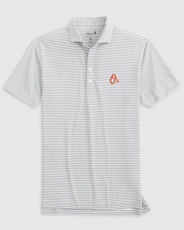 Baltimore Orioles Stetsons Performance Mesh Polo - O Logo sold by Johnnie-O