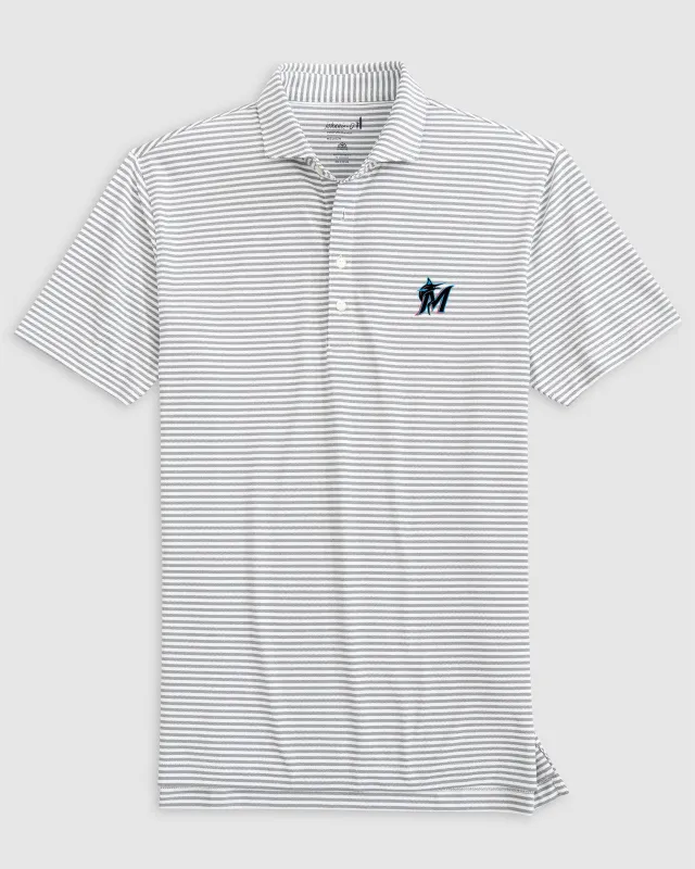 Miami Marlins Stetsons Performance Mesh Polo sold by Johnnie-O