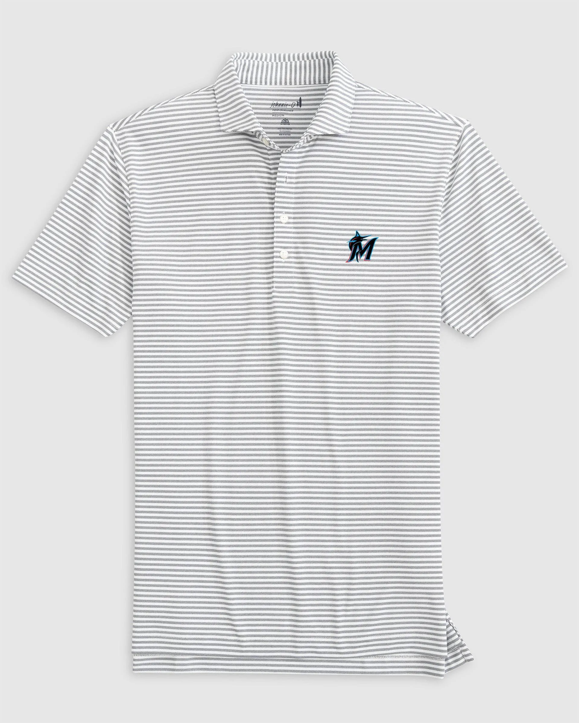 Miami Marlins Stetsons Performance Mesh Polo sold by Johnnie-O